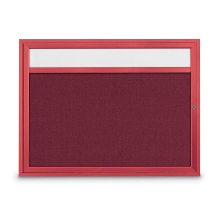 United Visual Products Slim Enclosed Corkboard, 30"x36", Black Alum Frame/Blue Spruce UVEB3036-BLACK-BLSPRU
